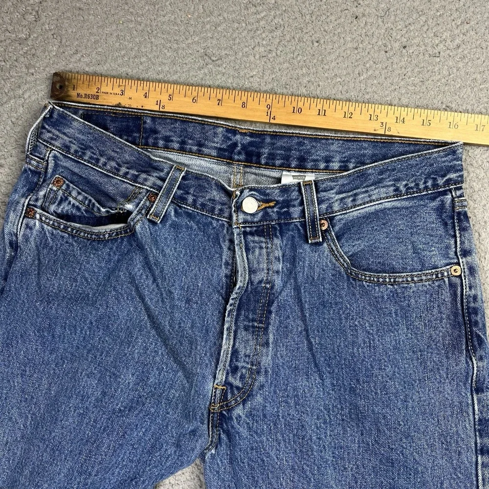 Levi's 501XX Blue Denim Straight Jeans Button Fly Regular Fit 5-Pocket Men 34x34